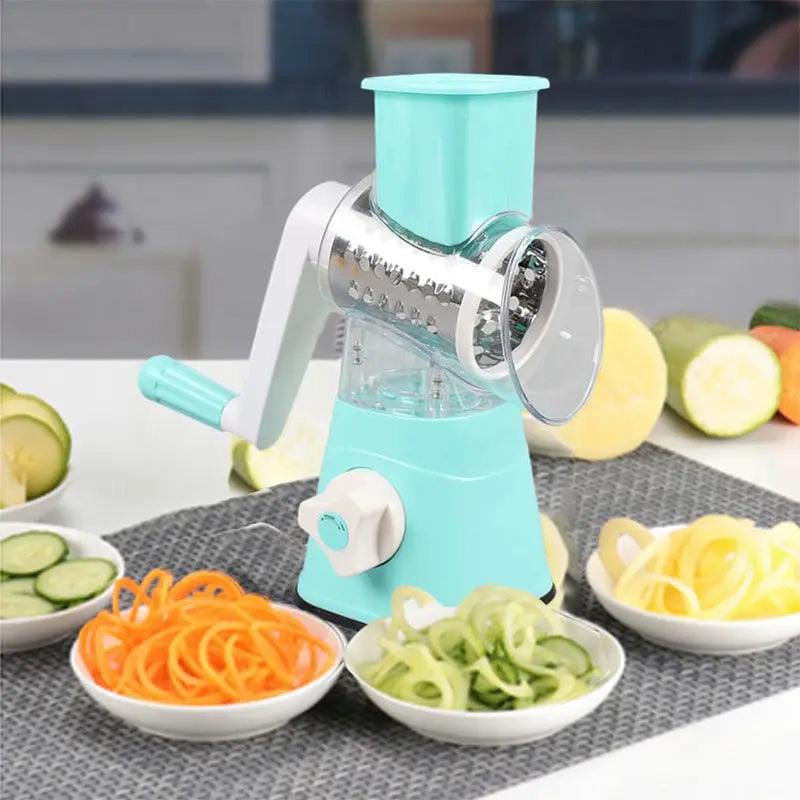 Multifunctional Roller Vegetable Cutter Hand Crank Home Kitchen